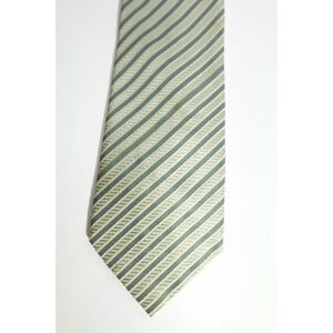 Elli Segatori Tie Men's 100% Silk Green Stripe Repp Made in Italy Luxury